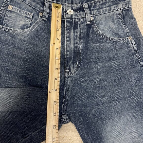 Barrel Leg Jeans PANTS  Womens Size S 29"W 24.5"L‎ Blue Cotton Blend SEAM DETAIL - Picture 7 of 16